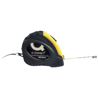 Mètre Ruban Q-CONNECT KF04264 - 5 m Caoutchouc Noir, Jaune - Publicité Mètre Ruban Q-CONNECT KF04264 - 5 m Caoutchouc Noir, Jaune - Publicité
