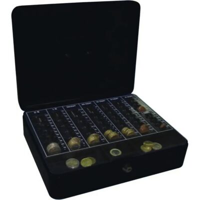 Q-Connect KF04279 Caisse monnaie - Coffre-fort - Acier noir - 300x240x90 mm - Publicité Q-Connect KF04279 Caisse monnaie - Coffre-fort - Acier noir - 300x240x90 mm - Publicité