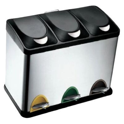 Q-CONNECT KF16550 - Cubo de basura metálico rectangular de 45 L Q-CONNECT KF16550 - Cubo de basura metálico rectangular de 45 L