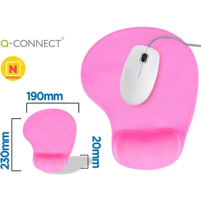 Q-Connect - Gel Wrist Pad - Pink - Gel Wrist Rest - Mouse Pad Q-Connect - Gel Wrist Pad - Pink - Gel Wrist Rest - Mouse Pad