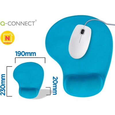 Q-Connect - Gel Wrist Rest Turquoise - Ergonómico - Mouse Pad Q-Connect - Gel Wrist Rest Turquoise - Ergonómico - Mouse Pad