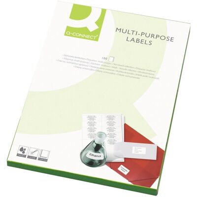 Q-Connect Multipurpose Labels - 99.1x38.1mm - White - Labels Q-Connect Multipurpose Labels - 99.1x38.1mm - White - Labels