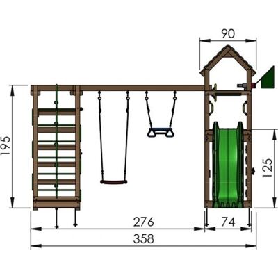 Jungle Gym - Cocoon - blå rutsjebane - udendørs legetøjssæt Jungle Gym - Cocoon - blå rutsjebane - udendørs legetøjssæt
