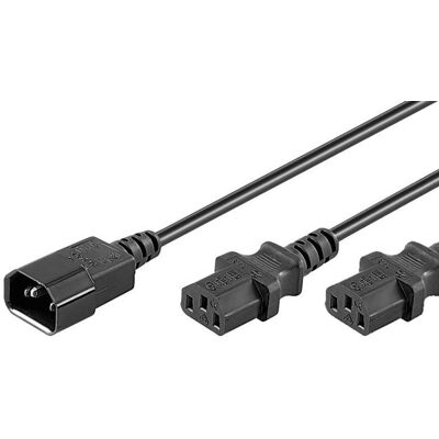 Câble d’alimentation MicroConnect C14-2x C13 - 1,8m Noir Câble d’alimentation MicroConnect C14-2x C13 - 1,8m Noir