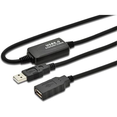 Câble USB Microconnect - 5m, Noir, USB 2.0 actif - Publicité Câble USB Microconnect - 5m, Noir, USB 2.0 actif - Publicité