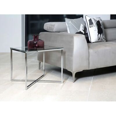 ACTONA GROUP Cross Couchtisch - Quadratische Glasplatte, Chromrahmen ACTONA GROUP Cross Couchtisch - Quadratische Glasplatte, Chromrahmen