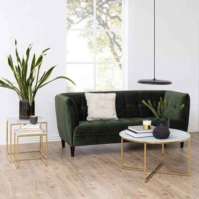 Actona Rund marmoreffekt glasbord - Sofabord Actona Rund marmoreffekt glasbord - Sofabord
