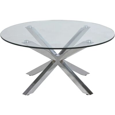NORDFORM Milou 82 cm runder Glastisch in Chrom - Wohnzimmermöbel NORDFORM Milou 82 cm runder Glastisch in Chrom - Wohnzimmermöbel