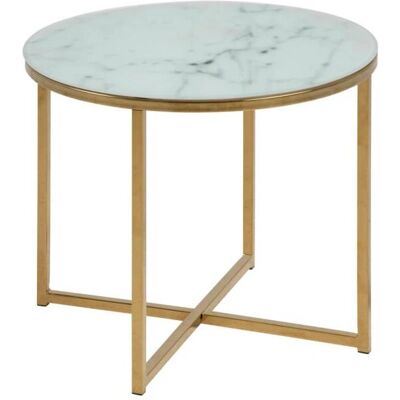 Actona Alina End Table - Round, Glass, Gold - Side/End table Actona Alina End Table - Round, Glass, Gold - Side/End table