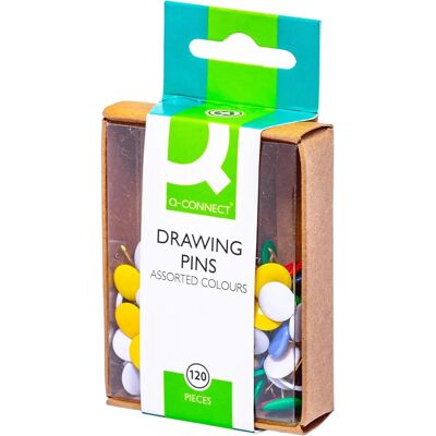 Q-Connect Drawing Pins Coloured - 1200 pcs - Drawing Pins Q-Connect Drawing Pins Coloured - 1200 pcs - Drawing Pins