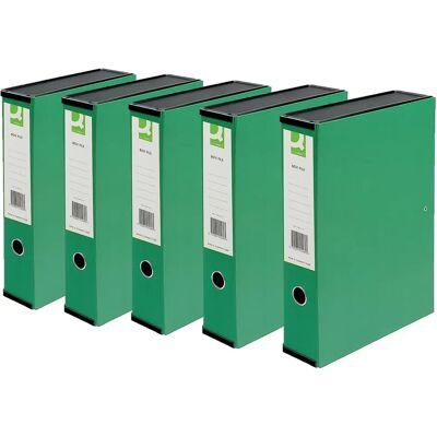 Q-Connect Green Foolscap Box File - Pack of 5 Q-Connect Green Foolscap Box File - Pack of 5