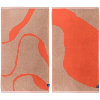 Mette Ditmer Nova Arte - Sett med 2 Håndklær 50x90cm Latte/Orange Mette Ditmer Nova Arte - Sett med 2 Håndklær 50x90cm Latte/Orange