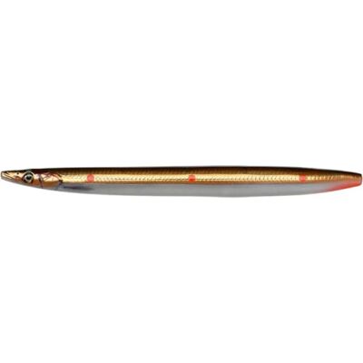 Savage Gear 3D Line Thru Sandeel - 135mm 23g Brun/Copper Rød Dots Savage Gear 3D Line Thru Sandeel - 135mm 23g Brun/Copper Rød Dots