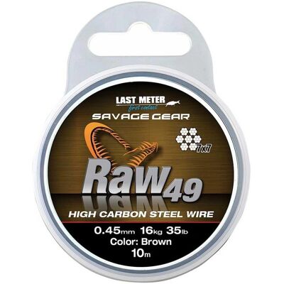 Fil de acier au carbone Raw49 Savage Gear - 10m, non revêtu, marron, 0,54mm, 50lbs - Publicité Fil de acier au carbone Raw49 Savage Gear - 10m, non revêtu, marron, 0,54mm, 50lbs - Publicité