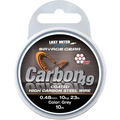 Savage Gear Carbon49 Stahlwire - 10m Gekröpft - Grau - 0,48mm Savage Gear Carbon49 Stahlwire - 10m Gekröpft - Grau - 0,48mm