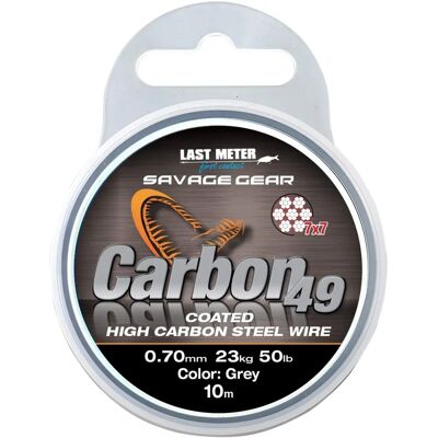 Savage Gear Carbon49 Steel Wire - 10m Grey - 0.70mm - 50lbs/23kg Savage Gear Carbon49 Steel Wire - 10m Grey - 0.70mm - 50lbs/23kg