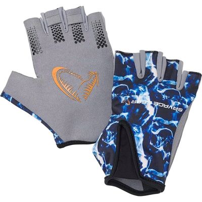 Gants Marine Half Glove Bleu Marine - Savage Gear - Publicité Gants Marine Half Glove Bleu Marine - Savage Gear - Publicité