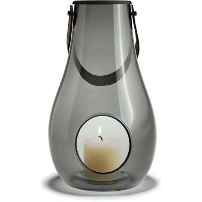Holmegaard Design Con Lanternina a Luce 29cm - Fumo Holmegaard Design Con Lanternina a Luce 29cm - Fumo