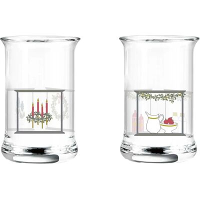 Set di 2 bicchieri di natale 3cl - Nostalgia festiva Set di 2 bicchieri di natale 3cl - Nostalgia festiva