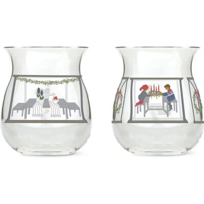Holmegaard Sett med 2 Julelysestaker - 7,5cm Flerfarget Holmegaard Sett med 2 Julelysestaker - 7,5cm Flerfarget
