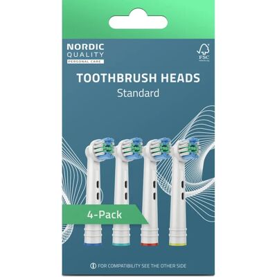 Tête de brosse Nordic Quality 2270009 - 4 pcs Bleu & Blanc - Publicité Tête de brosse Nordic Quality 2270009 - 4 pcs Bleu & Blanc - Publicité