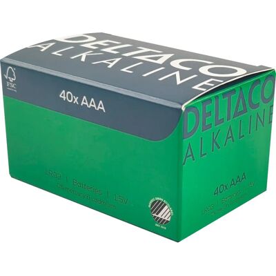 Deltaco - LR03-40B - AAA - Alkalibatterie - Batterie Deltaco - LR03-40B - AAA - Alkalibatterie - Batterie