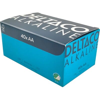 Deltaco LR6-40B - AA - 40-pack - alkaliska batteri Deltaco LR6-40B - AA - 40-pack - alkaliska batteri