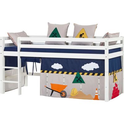 HOPPEKIDS Bauklotz Hochbett - Kinder Holzbett mit Vorhang HOPPEKIDS Bauklotz Hochbett - Kinder Holzbett mit Vorhang