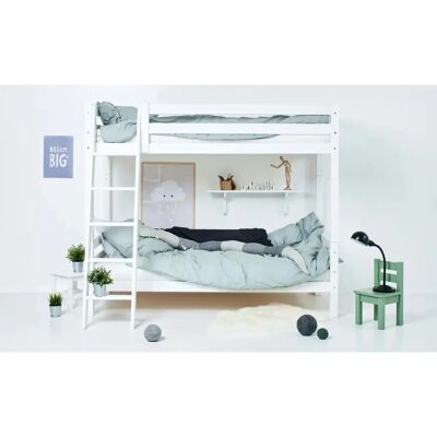 Hoppekids Weißes Hochbett mit Schräger Leiter 90x200cm - Hochbett Hoppekids Weißes Hochbett mit Schräger Leiter 90x200cm - Hochbett