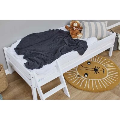 Lüttenhüttu ECO One Jugendbett in Weiß mit Kiefer Holzrahmen Lüttenhüttu ECO One Jugendbett in Weiß mit Kiefer Holzrahmen