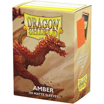 Protetores de Cartas Mate Amber Dragon Shield - Padrão 63x88 mm Protetores de Cartas Mate Amber Dragon Shield - Padrão 63x88 mm