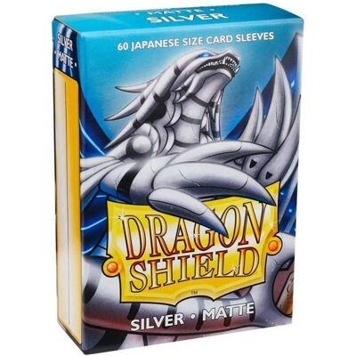 Dragon Shield Protections de Cartes Japonaises Durables à Front Transparent et Dos Argent Mat - Argent Dragon Shield Protections de Cartes Japonaises Durables à Front Transparent et Dos Argent Mat - Argent
