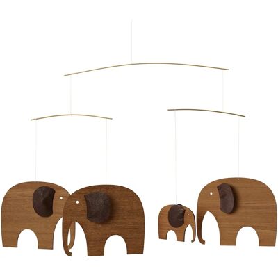 Flensted Mobiles - Mobile Rencontre des éléphants, Famille, teck - Publicité Flensted Mobiles - Mobile Rencontre des éléphants, Famille, teck - Publicité
