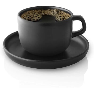 Eva Solo Nordic Kitchen Kaffekopp med underskål - 20cl - Svart Eva Solo Nordic Kitchen Kaffekopp med underskål - 20cl - Svart