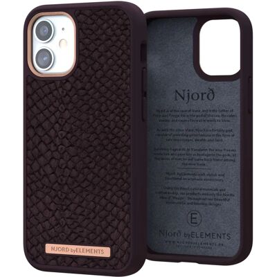 Coque en Cuir de Saumon Njord byELEMENTS pour iPhone 12 Mini - Absorption des chocs, Bords surélevés, Design élégant - Publicité Coque en Cuir de Saumon Njord byELEMENTS pour iPhone 12 Mini - Absorption des chocs, Bords surélevés, Design élégant - Publicité