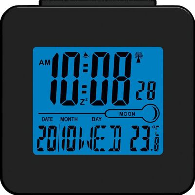 Réveil numérique Denver REC-34 noir avec phases lunaires - Publicité Réveil numérique Denver REC-34 noir avec phases lunaires - Publicité
