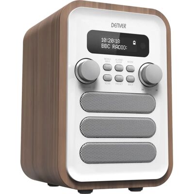 Denver DAB-48WHITE Bluetooth-radio med FM - Vit Denver DAB-48WHITE Bluetooth-radio med FM - Vit