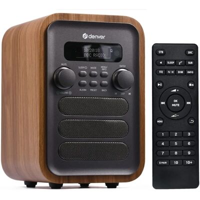 Denver DAB-48 Bluetooth DAB/DAB+ Radio - Large Remote Control - Grey Denver DAB-48 Bluetooth DAB/DAB+ Radio - Large Remote Control - Grey