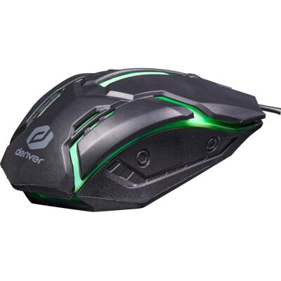 Denver GMO-403 Gaming Maus - Schwarz - Optisch - 3 Tasten - Kabelgebunden Denver GMO-403 Gaming Maus - Schwarz - Optisch - 3 Tasten - Kabelgebunden