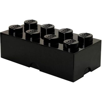 Mattonella di Archiviazione LEGO Nera 8 Bottoni - Contenitore per Giocattoli Mattonella di Archiviazione LEGO Nera 8 Bottoni - Contenitore per Giocattoli