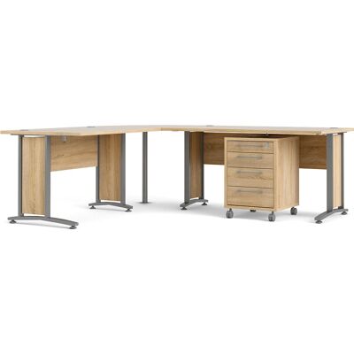 Møbel24 - Prisme Hjørneskrivebord 304 - Eik dekor - Desk Møbel24 - Prisme Hjørneskrivebord 304 - Eik dekor - Desk