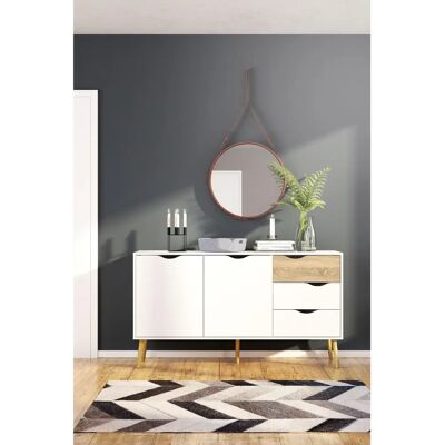 Andas Oslo Weiß Skandinavischer Sideboard - Sideboard Andas Oslo Weiß Skandinavischer Sideboard - Sideboard