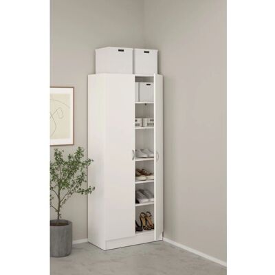Hvit Garderobe Fox - 2-dørs Moderne Oppbevaring Hvit Garderobe Fox - 2-dørs Moderne Oppbevaring