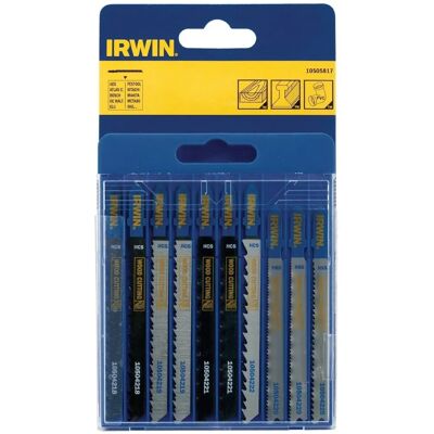 IRWIN T-shank Jigsaw Blade Set - 10 Piece for Wood & Metal IRWIN T-shank Jigsaw Blade Set - 10 Piece for Wood & Metal