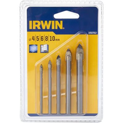 Ensemble de 5 forets pour verre et carrelage - Irwin - Publicité Ensemble de 5 forets pour verre et carrelage - Irwin - Publicité