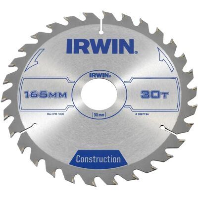 IRWIN 1897194 Byggrundsågblad - 165mm, 30T, Silver IRWIN 1897194 Byggrundsågblad - 165mm, 30T, Silver