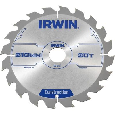 Irwin IRW1897203 Baukreissägeblatt - 210 x 30mm x 20Z - Langlebig ATB Irwin IRW1897203 Baukreissägeblatt - 210 x 30mm x 20Z - Langlebig ATB