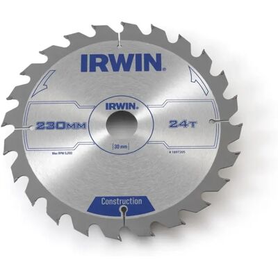 Lame de scie circulaire de construction IRWIN 1897205 - 230mm, 24T, ATB Lame de scie circulaire de construction IRWIN 1897205 - 230mm, 24T, ATB