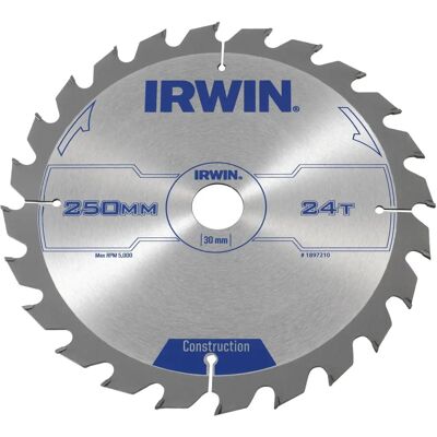 Lama per sega da tavolo e mitra Irwin 250mm in carburo di tungsteno - Argento Lama per sega da tavolo e mitra Irwin 250mm in carburo di tungsteno - Argento