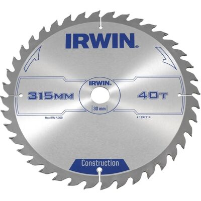 Irwin 1897214 General Purpose Saw Blade - 315mm, 40T, ATB Irwin 1897214 General Purpose Saw Blade - 315mm, 40T, ATB